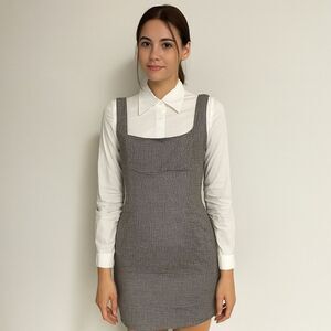 Altar'd State Black White Gold Metallic Thread Mini Dress